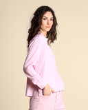 Silk blend crepe shirt