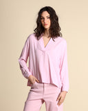 Silk blend crepe shirt