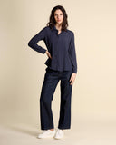 Silk blend crepe shirt