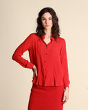 Silk blend crepe shirt