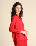 Silk blend crepe shirt