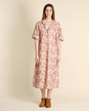 Abito in cotone e lino ricamato