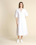 Abito in cotone e lino ricamato