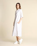 Abito in cotone e lino ricamato