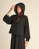 Jersey hooded jacket