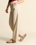 Pantaloni in viscosa e lino