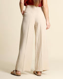 Pantaloni in viscosa e lino