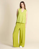 Pantaloni fluidi in viscosa e lino