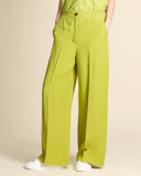 Pantaloni fluidi in viscosa e lino