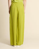 Pantaloni fluidi in viscosa e lino