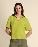Camicia in viscosa e lino