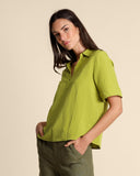 Camicia in viscosa e lino