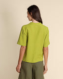 Camicia in viscosa e lino