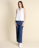 Top in cotone ricamato