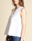 Top in cotone ricamato