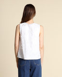 Top in cotone ricamato