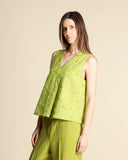 Top in cotone ricamato