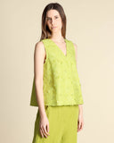 Top in cotone ricamato