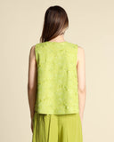 Top in cotone ricamato