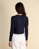 Cardigan with brooch