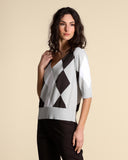 Intarsia sweater with diamonds