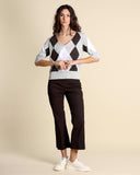 Intarsia sweater with diamonds