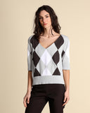 Intarsienpullover mit Diamanten