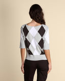 Intarsienpullover mit Diamanten