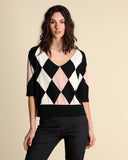 Maglia ad intarsio con rombi