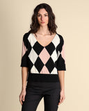 Maglia ad intarsio con rombi