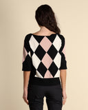 Maglia ad intarsio con rombi