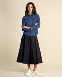 Poplin trousers skirt