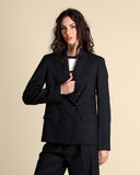 Double-breasted gabardine jacket