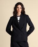 Double-breasted gabardine jacket