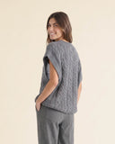 Gilet in maglia con trecce