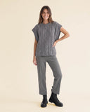 Gilet in maglia con trecce