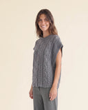 Gilet in maglia con trecce