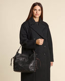 Borsa intreccaita in pelle