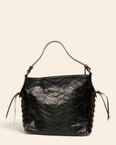 Borsa intreccaita in pelle