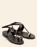 Sandali bassi in pelle