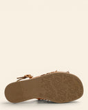 Sandali in pelle con zeppa