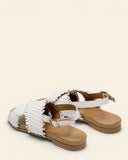 Sandali in pelle intrecciata