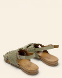 Sandali in pelle intrecciata