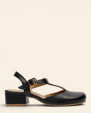 Sling back in pelle