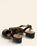 Sling back in pelle
