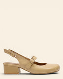 Sling back in pelle