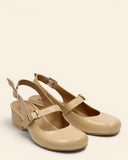 Sling back in pelle