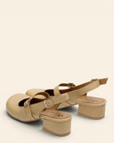 Sling back in pelle