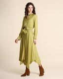 Long dress in viscose twill