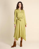 Long dress in viscose twill